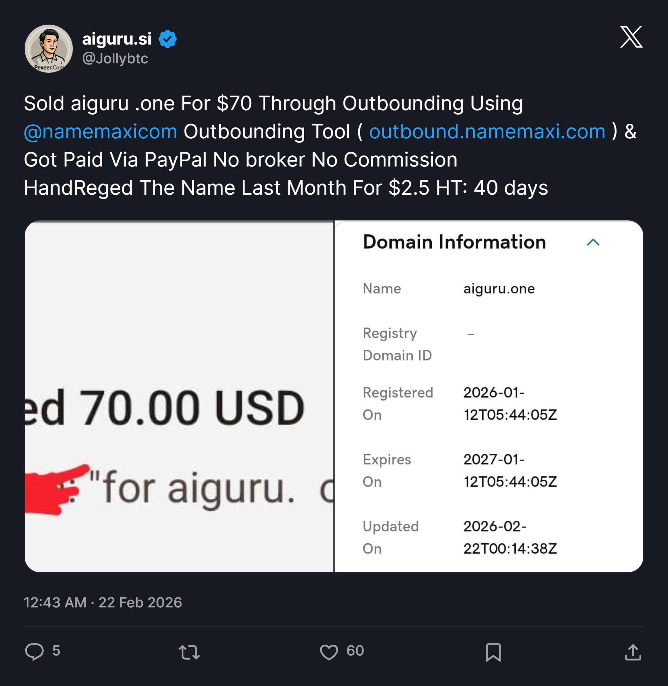 NameMaxi domain sale screenshot