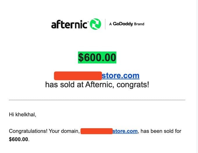 Afternic domain sale screenshot